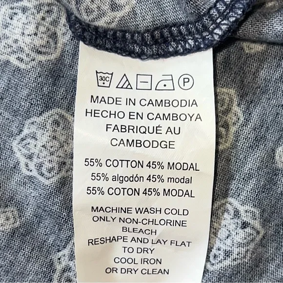 Michael Kors Women’s Navy Blue Bell Sleeve Boho Peasant Top Blouse Size M - Picture 5 of 5